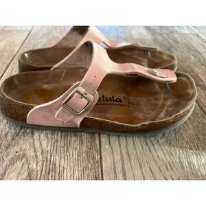 Betula Birkenstock Thong Sandals size 7 Pink T-Strap Buckle Germany Shoes